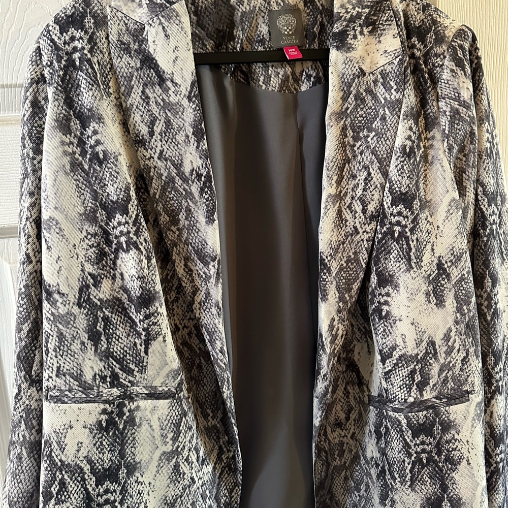 Vince Camuto Black and White Snakeskin Blazer